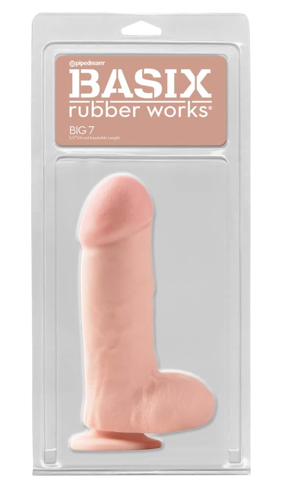 Basix Rubber Works Naturdildo Big 7" - Strammer Riesenlümmel Hautfarben hell