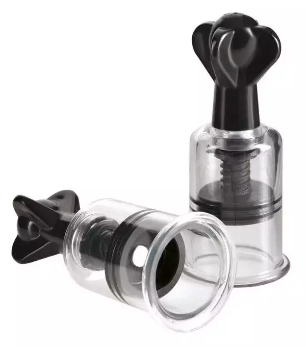 Fetish Fantasy Super Suckers - Nippel-Sauger mit Drehmechanismus schwarz/transparent