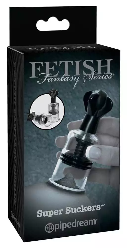 Fetish Fantasy Super Suckers - Nippel-Sauger mit Drehmechanismus schwarz/transparent