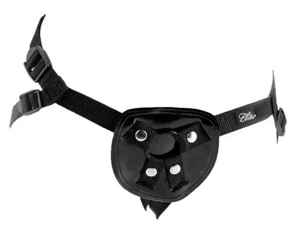 Fetish Fantasy Series Pegging Harness - Lack-Optik, Größenverstellbar, inkl. 3 Ringe