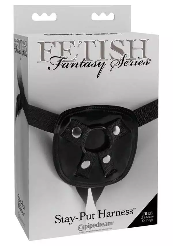 Fetish Fantasy Series Pegging Harness - Lack-Optik, Größenverstellbar, inkl. 3 Ringe