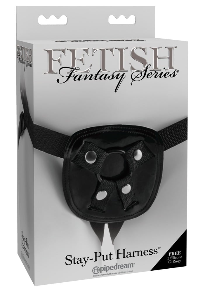 Fetish Fantasy Series Pegging Harness - Lack-Optik, Größenverstellbar, inkl. 3 Ringe