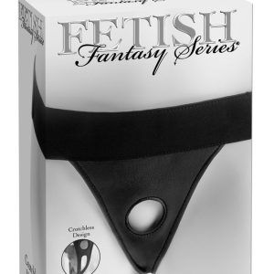 Fetish Fantasy Series Crotchless Harness - Leder-Optik, Schrittoffen, Größenverstellbar