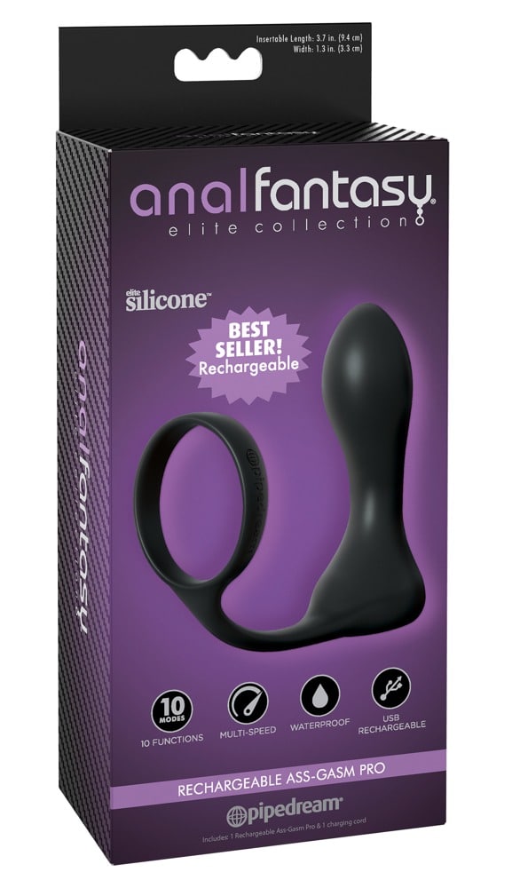 Anal Fantasy Elite - Ass-Gasm Pro: Explosive Orgasmen und Prostatastimulation Schwarz/Silber