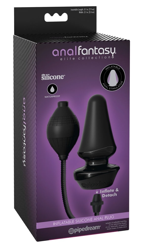 Anal Fantasy Elite Aufblasbarer Silikon Butt Plug Schwarz