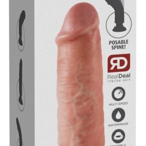 King Cock Flexi Vibe - Vibrator mit Multispeed-Vibration und posierbarem Schaft Hautfarben hell/Schwarz