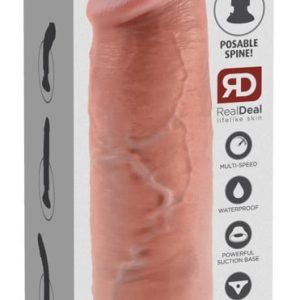 King Cock Naturvibrator - Flexibler Multispeed-Vibrator Hautfarben hell/Schwarz