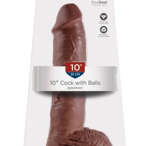 King Cock Realistischer Dildo | Mit Saugfuß | Strap-on kompatibel Brown