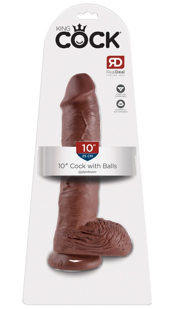 King Cock Realistischer Dildo | Mit Saugfuß | Strap-on kompatibel Brown