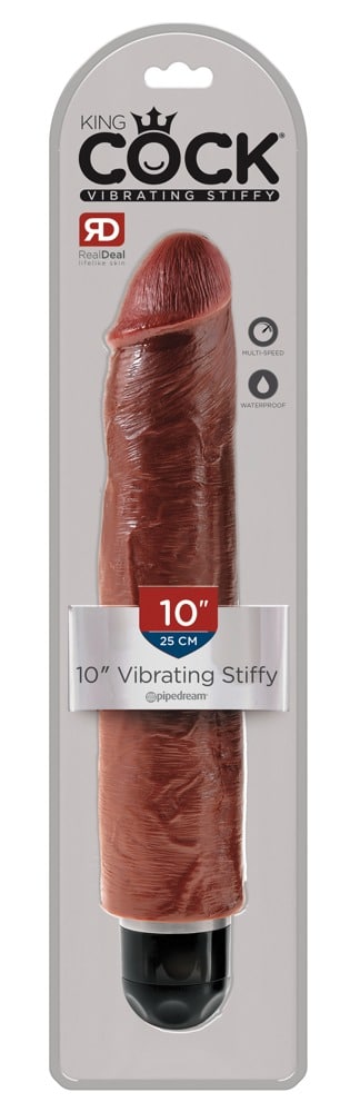 King Cock Naturvibrator - Stiffy mit Multispeed-Vibration (31 cm) Brown