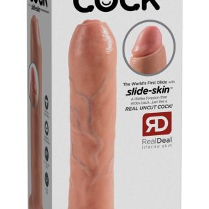 King Cock Uncut Light - Realistischer Naturdildo mit beweglicher Vorhaut Light