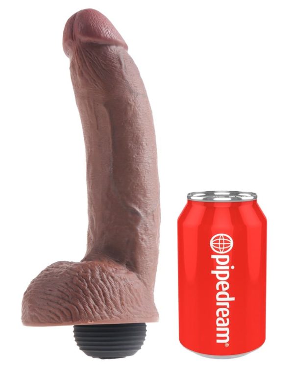 King Cock - Spritzender Dildo mit Ball Brown