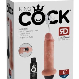 King Cock Spritzender Dildo - Hyperrealistisch, inklusive künstliches Sperma und Toycleaner