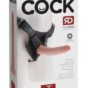 King Cock Strap-On mit 7 Cock Light - Verstellbarer Harness, realistischer Dildo, vielseitig einsetzbar