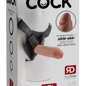 King Cock - Uncut Strap-On mit realistischem Dildo