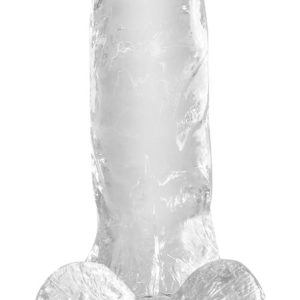 King Cock Clear - Transparenter Naturdildo, mit Saugfuß und Strap-on-Kompatibilität