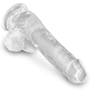 King Cock Clear - Transparenter Naturdildo, mit Saugfuß und Strap-on-Kompatibilität