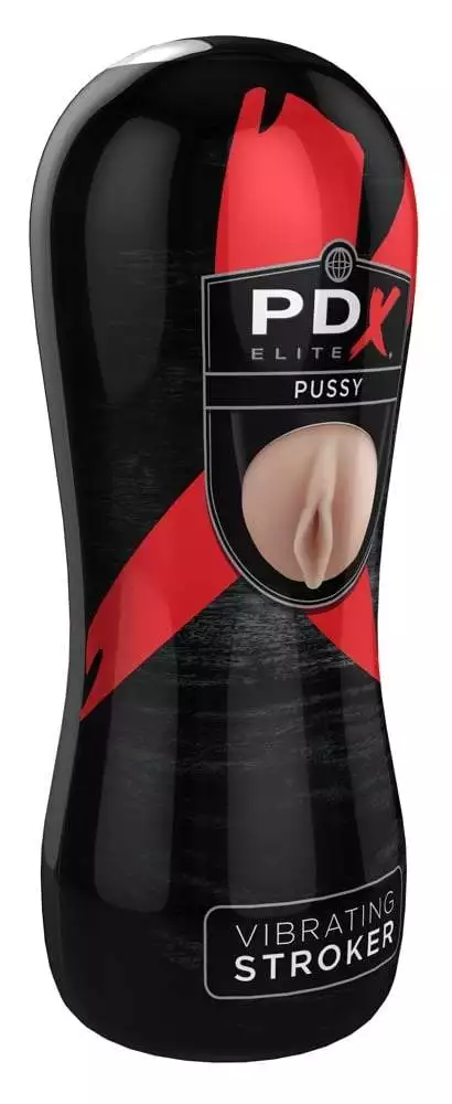 PDX Elite Vibrating Pussy Stroker Hautfarben hell/Schwarz