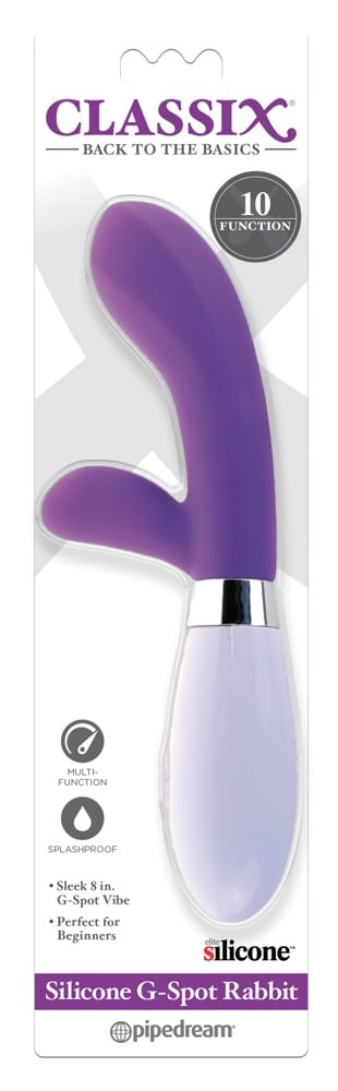 Classix G-Spot Rabbit - Rabbitvibrator mit 10 Vibrationsmodi Lila/Weiß/Silber