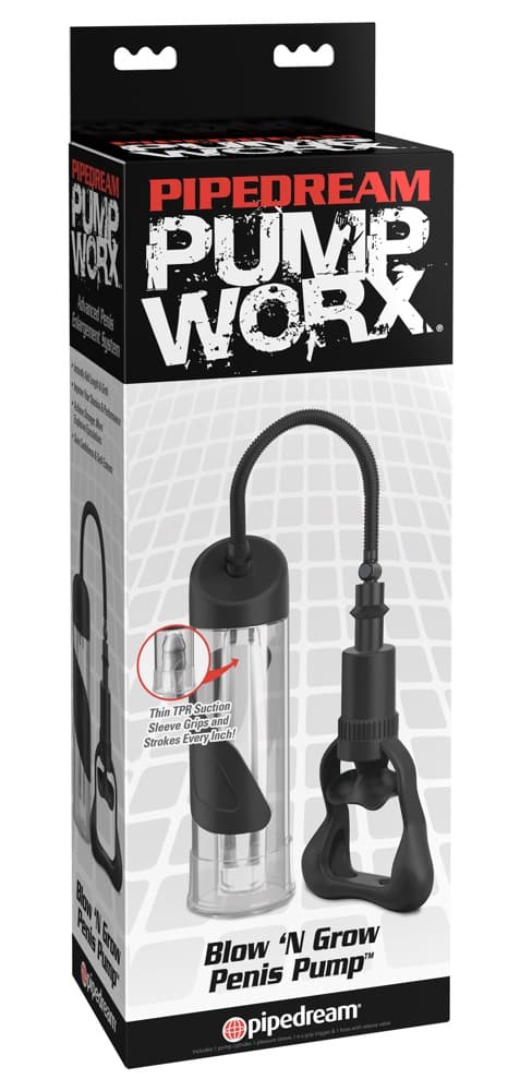 Pump Worx Blow-N'-Grow Penispumpe Transparent/Schwarz