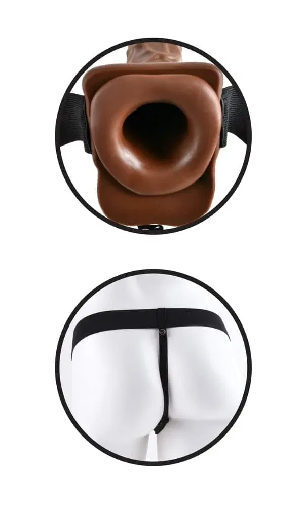 Fetish Fantasy Series - Hohler Naturdildo zum Umschnallen Hautfarben dunkel/Schwarz