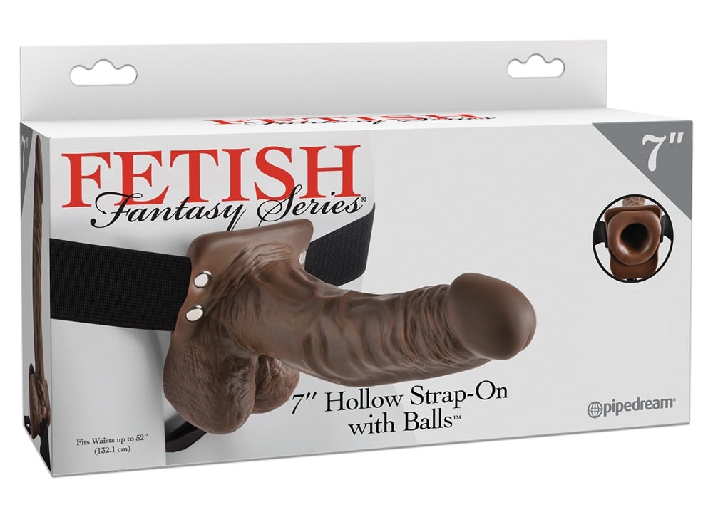 Fetish Fantasy Series - Hohler Naturdildo zum Umschnallen Hautfarben dunkel/Schwarz