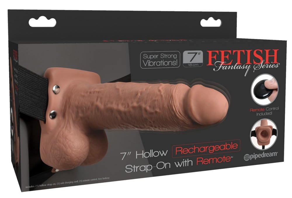 Fetish Fantasy Series Hohler Naturvibrator mit Umschnallgurt Hautfarben hell/Schwarz