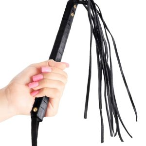 Fetish Fantasy Striemenpeitsche - Hochwertige Leder-Optik, sichere Halteschlaufe (63,5 cm)