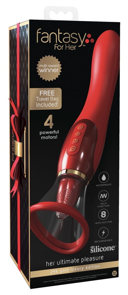 Fantasy For Her - Ultimate Pleasure Holi: 3-in-1 Vibrator rot/gold