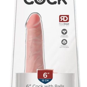 King Cock Naturdildo 6" - Realistischer Dildo mit Saugfuß Light