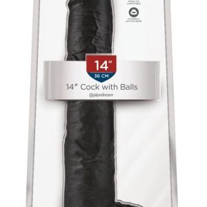 King Cock Naturdildo mit Saugfuß - 35,6 cm Länge, Ø 6 cm Dark