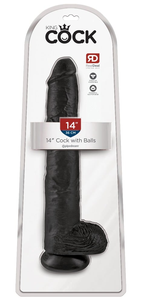 King Cock Naturdildo mit Saugfuß - 35,6 cm Länge, Ø 6 cm Dark