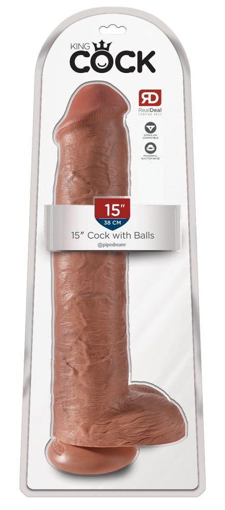 King Cock XXL Naturdildo mit Saugfuß und Strap-on-Kompatibilität Tan