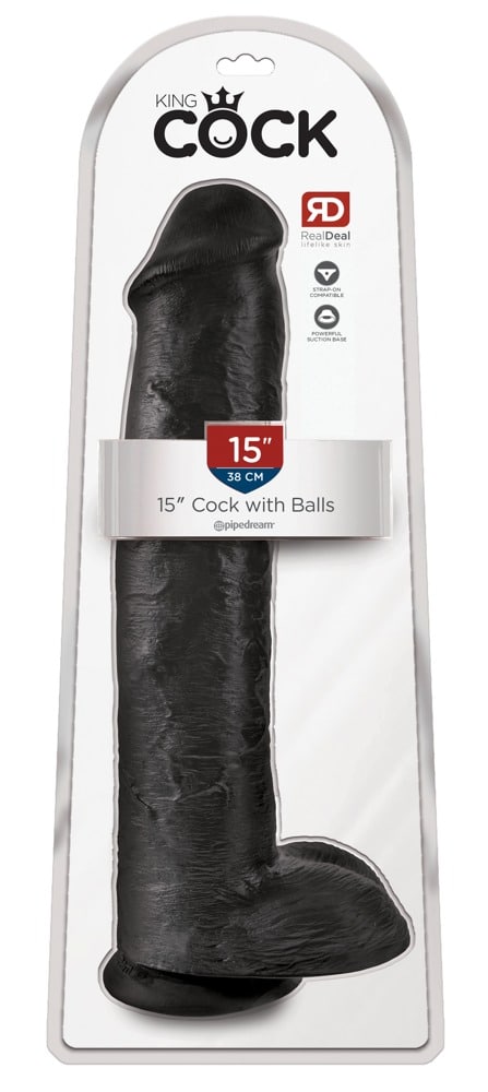 King Cock XXL Naturdildo mit Saugfuß und Strap-on-Kompatibilität Dark