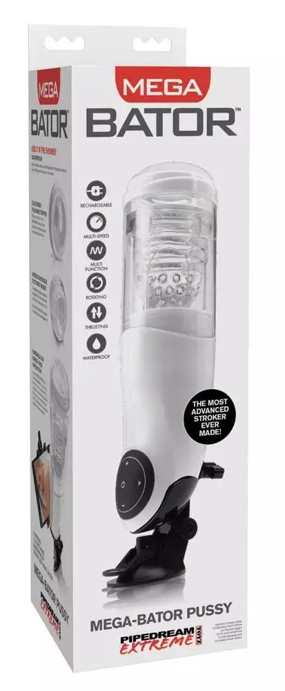 05448250000_verp Pipedream Extreme Toyz - Mega-Bator Vagina, automatischer Masturbator weiß/schwarz/transparent