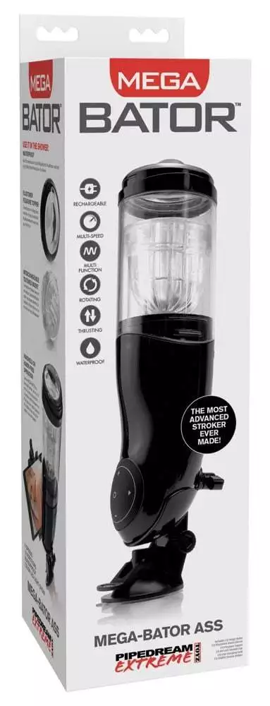 Pipedream Extreme Toyz - Mega-Bator Anus, automatischer Masturbator Schwarz/Transparent