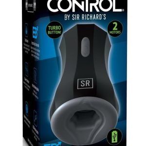 Sir Richard's Control Turbo Stroker - Masturbator mit Vibration und Heizfunktion Schwarz/grau