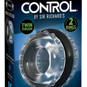 Sir Richard's Control - Doppelpack Penisringe, flexibel einsetzbar Transparent/Schwarz