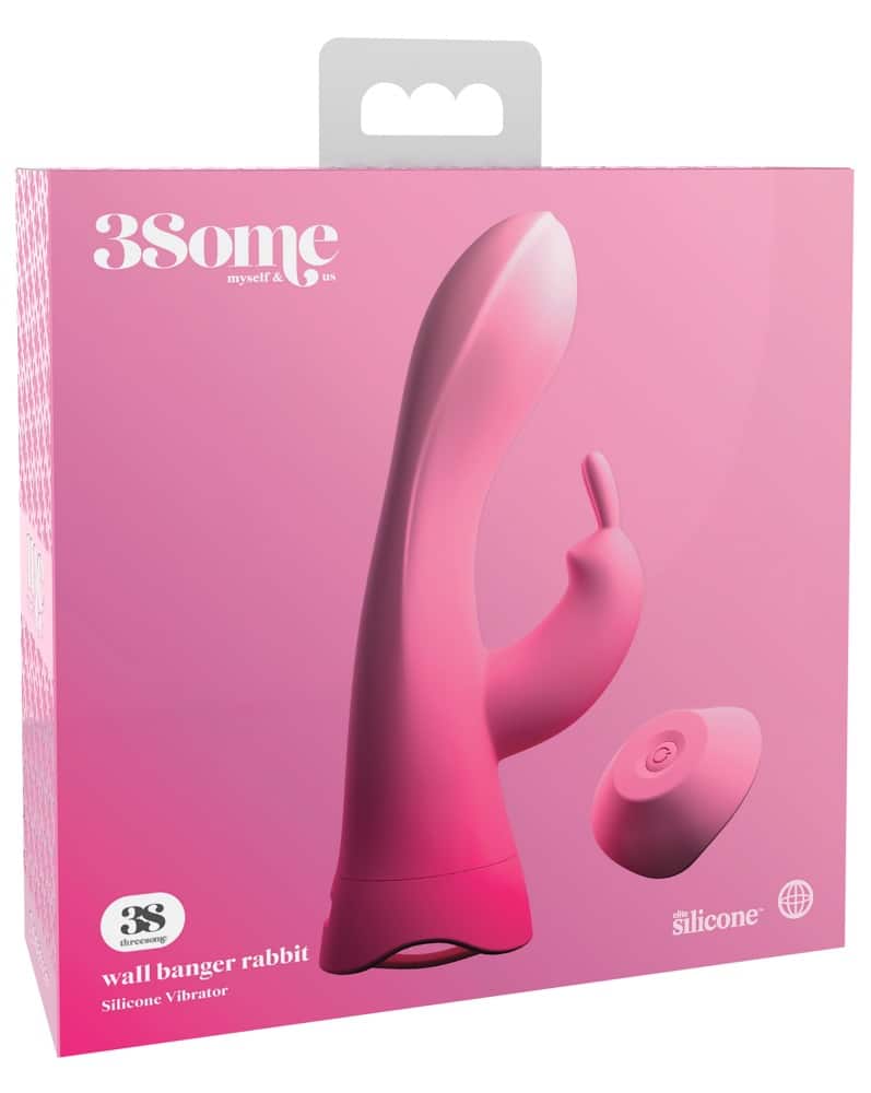 Threesome Rabbitvibrator - 10 Vibrationsmodi, abnehmbarer Saugfuß und Fernbedienung