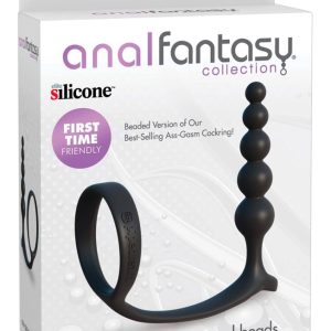 Silikon Cockring mit Analplug - AF Ass-Gasm