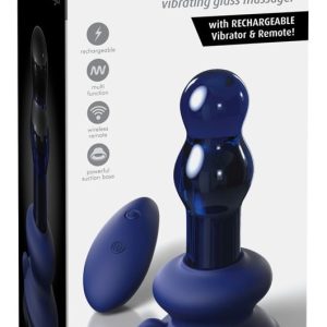 Icicles Glasvibrator mit Fernbedienung - 10 Vibrationsmodi, abnehmbarer Saugfuß