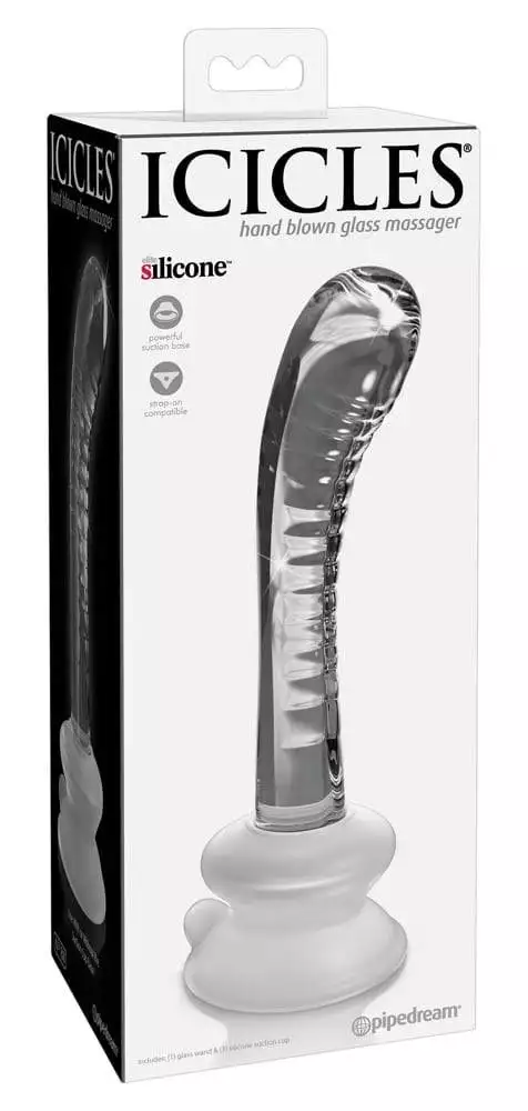 05462670000_verp Icicles Glasdildo - G-Punkt Stimulation, Saugfuß, Strap-on kompatibel