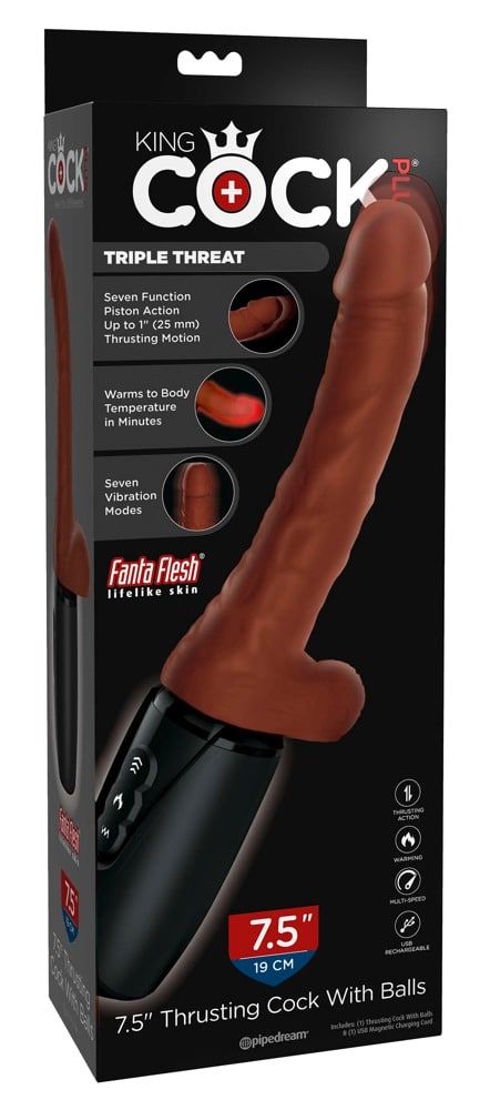 King Cock Plus - Thrusting Cock 7,5" mit Wärmefunktion