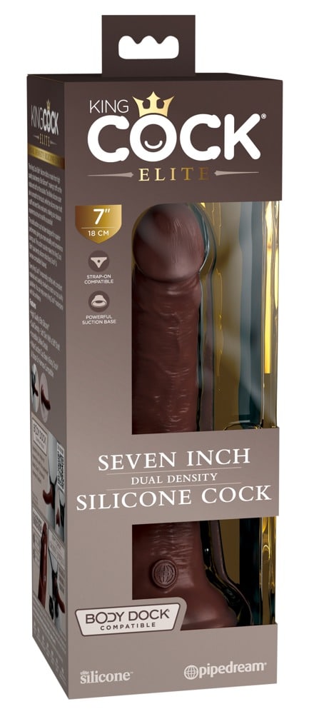 King Cock Elite Dildo 7" Dual Density - Lebensechte Penisoptik Brown