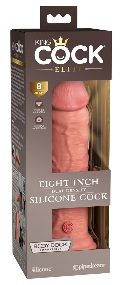 King Cock Elite - Dual Density Dildo 8" - Lebensechte Penisoptik Light