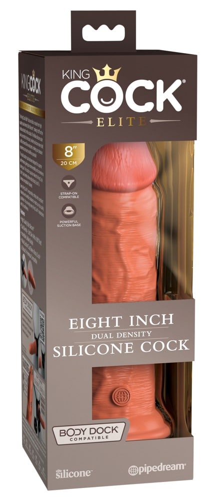 King Cock Elite - Dual Density Dildo 8" - Lebensechte Penisoptik Tan