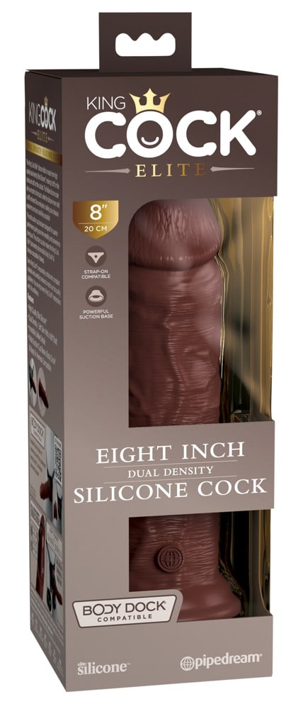 King Cock Elite - Dual Density Dildo 8" - Lebensechte Penisoptik Brown