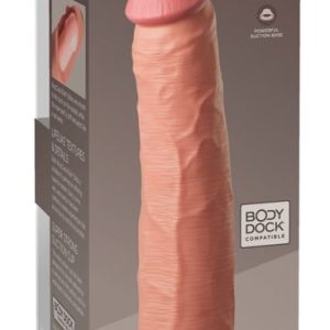 King Cock Elite Dildo 10" - Dual Density, lebensechte Penisoptik, Saugfuß Light