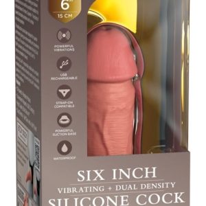 King Cock Elite - Naturvibrator 6" Dual Density mit Vibration Light