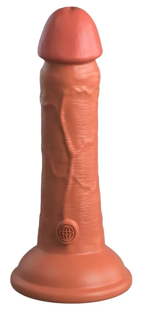 King Cock Elite - Naturvibrator 6" Dual Density mit Vibration Tan King Cock Elite - Naturvibrator 6" Dual Density mit Vibration Tan
